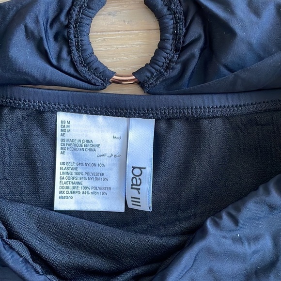 Nwt Bar III Sunset Solids Ring Halter Two Piece Bikini - M - Picture 5 of 5
